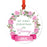 Round Metal Christmas Ornament, Pink Flowers Banner, Includes Ribbon and Gift Bag-Set of 1-Andaz Press-Mommy Daddy-