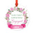 Round Metal Christmas Ornament, Pink Flowers Banner, Includes Ribbon and Gift Bag-Set of 1-Andaz Press-Mommy Daddy-