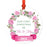 Round Metal Christmas Ornament, Pink Flowers Banner, Includes Ribbon and Gift Bag-Set of 1-Andaz Press-Mommy Daddy-