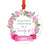 Round Metal Christmas Ornament, Pink Flowers Banner, Includes Ribbon and Gift Bag-Set of 1-Andaz Press-Mommy Daddy-