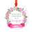 Round Metal Christmas Ornament, Pink Flowers Banner, Includes Ribbon and Gift Bag-Set of 1-Andaz Press-Mommy Daddy-