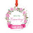 Round Metal Christmas Ornament, Pink Flowers Banner, Includes Ribbon and Gift Bag-Set of 1-Andaz Press-Mommy Daddy-