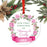 Round Metal Christmas Ornament, Pink Flowers Banner, Includes Ribbon and Gift Bag-Set of 1-Andaz Press-Mommy Daddy-