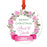 Round Metal Christmas Ornament, Pink Flowers Banner, Includes Ribbon and Gift Bag-Set of 1-Andaz Press-Mommy Daddy-