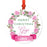 Round Metal Christmas Ornament, Pink Flowers Banner, Includes Ribbon and Gift Bag-Set of 1-Andaz Press-Mommy Daddy-