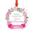 Round Metal Christmas Ornament, Pink Flowers Banner, Includes Ribbon and Gift Bag-Set of 1-Andaz Press-Mommy Daddy-