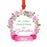 Round Metal Christmas Ornament, Pink Flowers Banner, Includes Ribbon and Gift Bag-Set of 1-Andaz Press-Mommy Daddy-