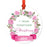 Round Metal Christmas Ornament, Pink Flowers Banner, Includes Ribbon and Gift Bag-Set of 1-Andaz Press-Anniversary-