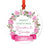 Round Metal Christmas Ornament, Pink Flowers Banner, Includes Ribbon and Gift Bag-Set of 1-Andaz Press-Grandma Grandpa Merry Christmas-