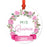 Round Metal Christmas Ornament, Pink Flowers Banner, Includes Ribbon and Gift Bag-Set of 1-Andaz Press-Mis Quince-