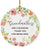 Round Porcelain Christmas Tree Ornament, Spring Floral Wreath-Set of 1-Andaz Press-Grandmothers are a Blessing, Thank You for Being Mine-