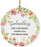 Round Porcelain Christmas Tree Ornament, Spring Floral Wreath-Set of 1-Andaz Press-Spring Floral Wreath, Godmothers are a Blessing, Thank You for Being Mine-