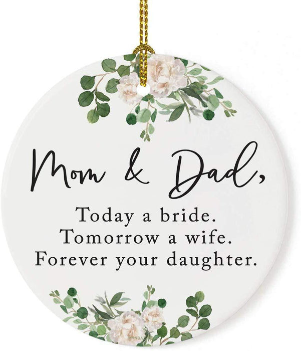 Round Porcelain Christmas Tree Ornament, Thank You-Set of 1-Andaz Press-Mom As I Say I Do-