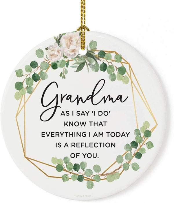 Round Porcelain Christmas Tree Ornament, Thank You-Set of 1-Andaz Press-Mom As I Say I Do-