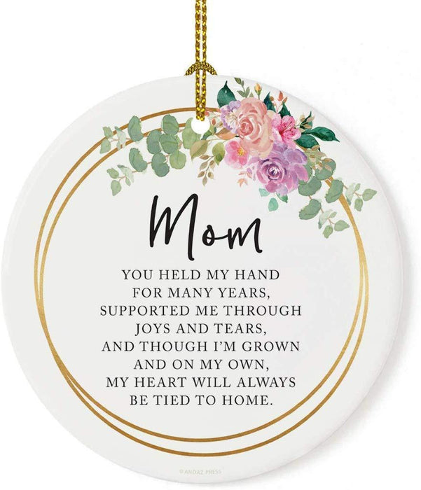 Round Porcelain Christmas Tree Ornament, Thank You-Set of 1-Andaz Press-Mom As I Say I Do-