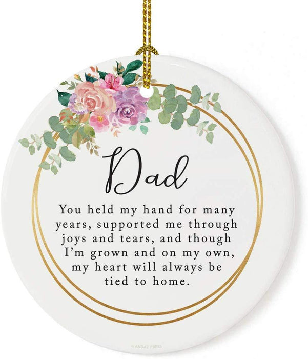 Round Porcelain Christmas Tree Ornament, Thank You-Set of 1-Andaz Press-Mom As I Say I Do-