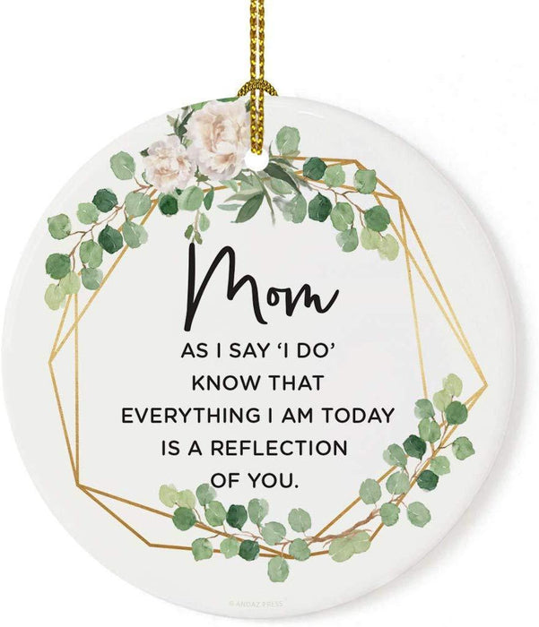 Round Porcelain Christmas Tree Ornament, Thank You-Set of 1-Andaz Press-Mom As I Say I Do-