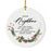 Round Porcelain Pine Wreath Christmas Tree Ornament Keepsake Gift-Set of 1-Andaz Press-Mimi-