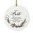 Round Porcelain Pine Wreath Christmas Tree Ornament Keepsake Gift-Set of 1-Andaz Press-Mimi-
