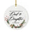 Round Porcelain Pine Wreath Christmas Tree Ornament Keepsake Gift-Set of 1-Andaz Press-Mimi-