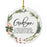 Round Porcelain Pine Wreath Christmas Tree Ornament Keepsake Gift-Set of 1-Andaz Press-Mimi-