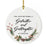 Round Porcelain Pine Wreath Christmas Tree Ornament Keepsake Gift-Set of 1-Andaz Press-Godmother and Goddaughter-