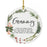 Round Porcelain Pine Wreath Christmas Tree Ornament Keepsake Gift-Set of 1-Andaz Press-Grammy-
