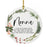 Round Porcelain Pine Wreath Christmas Tree Ornament Keepsake Gift-Set of 1-Andaz Press-Nonna-