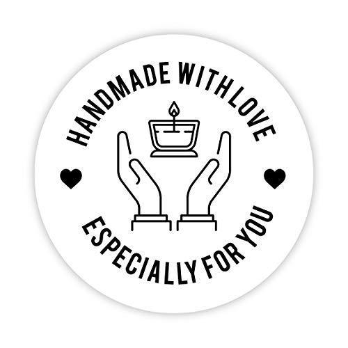 Round Small Business Sticker Labels 120-Pack-set of 120-Andaz Press-Candle Handmade with Love, Especially for You-