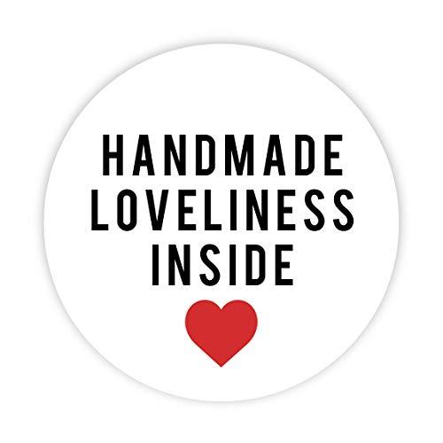 Round Small Business Sticker Labels 120-Pack-set of 120-Andaz Press-Handmade Loveliness Inside-