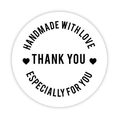 Round Small Business Sticker Labels 120-Pack-set of 120-Andaz Press-Thank You, Handmade with Love, Especially for You-