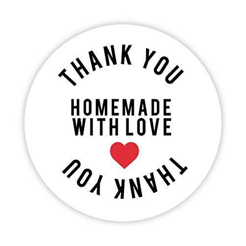 Round Small Business Sticker Labels 120-Pack-set of 120-Andaz Press-Thank You, Homemade with Love-