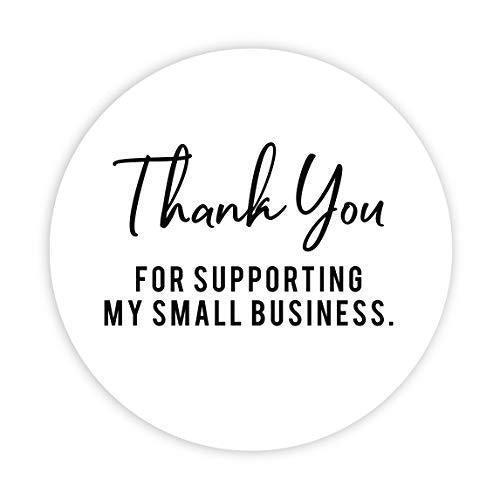 Round Small Business Sticker Labels 120-Pack-set of 120-Andaz Press-Thank You for Supporting My Small Business-