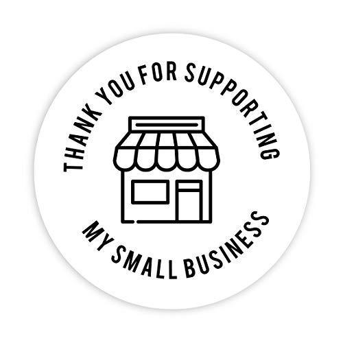 Round Small Business Sticker Labels 120-Pack-set of 120-Andaz Press-Thank You for Supporting My Small Business Round Lettering-
