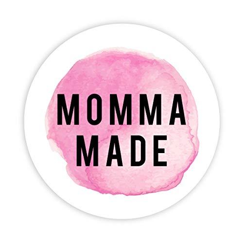 Round Small Business Sticker Labels 120-Pack-set of 120-Andaz Press-Watercolor Pink Momma Made-