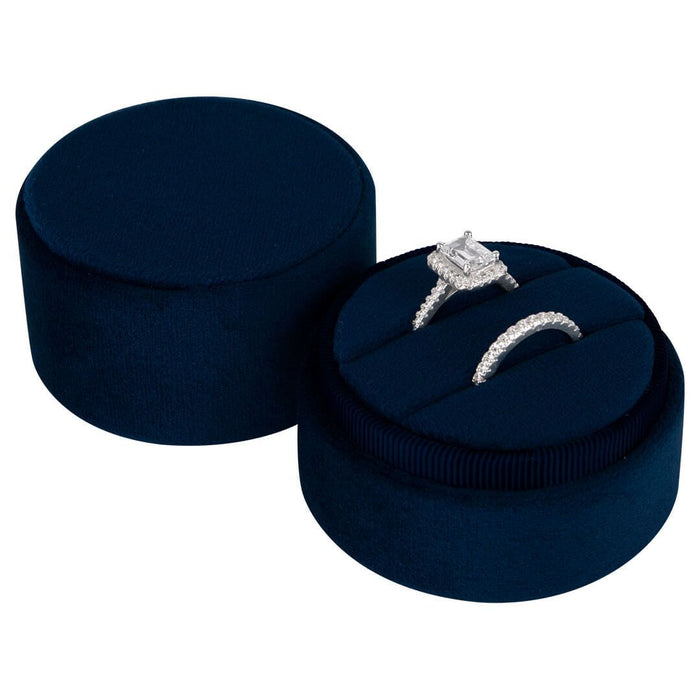Round Velvet Ring Box-Set of 1-Koyal Wholesale-Blush Pink-