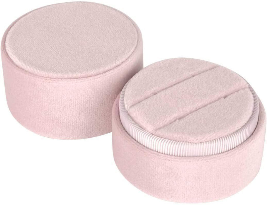 Round Velvet Ring Box-Set of 1-Koyal Wholesale-Blush Pink-