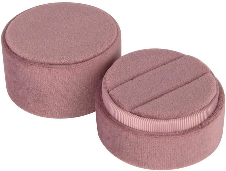 Round Velvet Ring Box-Set of 1-Koyal Wholesale-Dusty Rose-