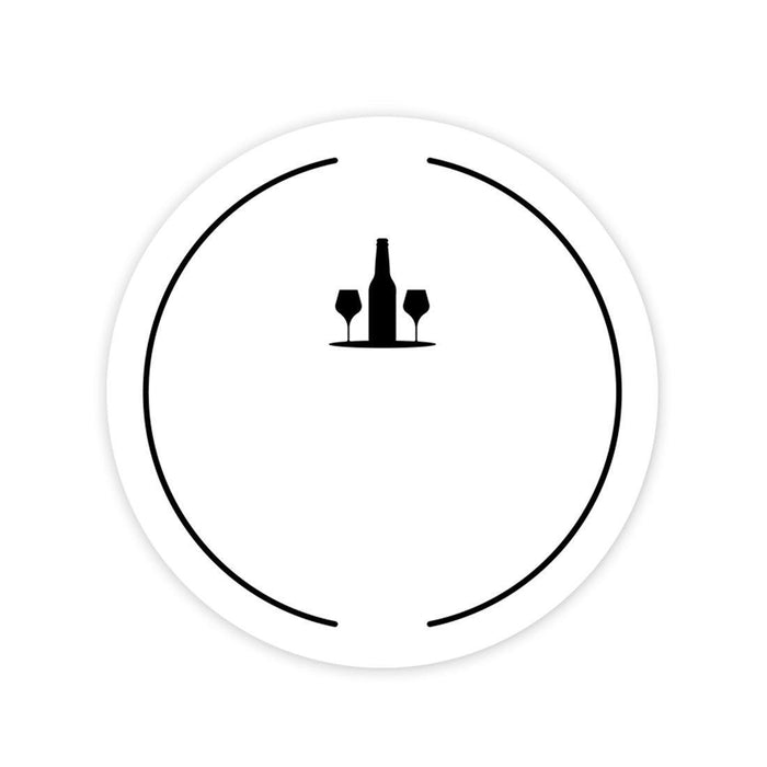 Round Vinyl Drink Stickers, This Drink Belongs To, Blank Drink Labels for Cocktail Party-Set of 80-Andaz Press-Minimal Wine Bottle Design-