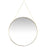 Round Wall Mirror with Detachable Hanging Chain-Set of 1-Koyal Wholesale-Gold-
