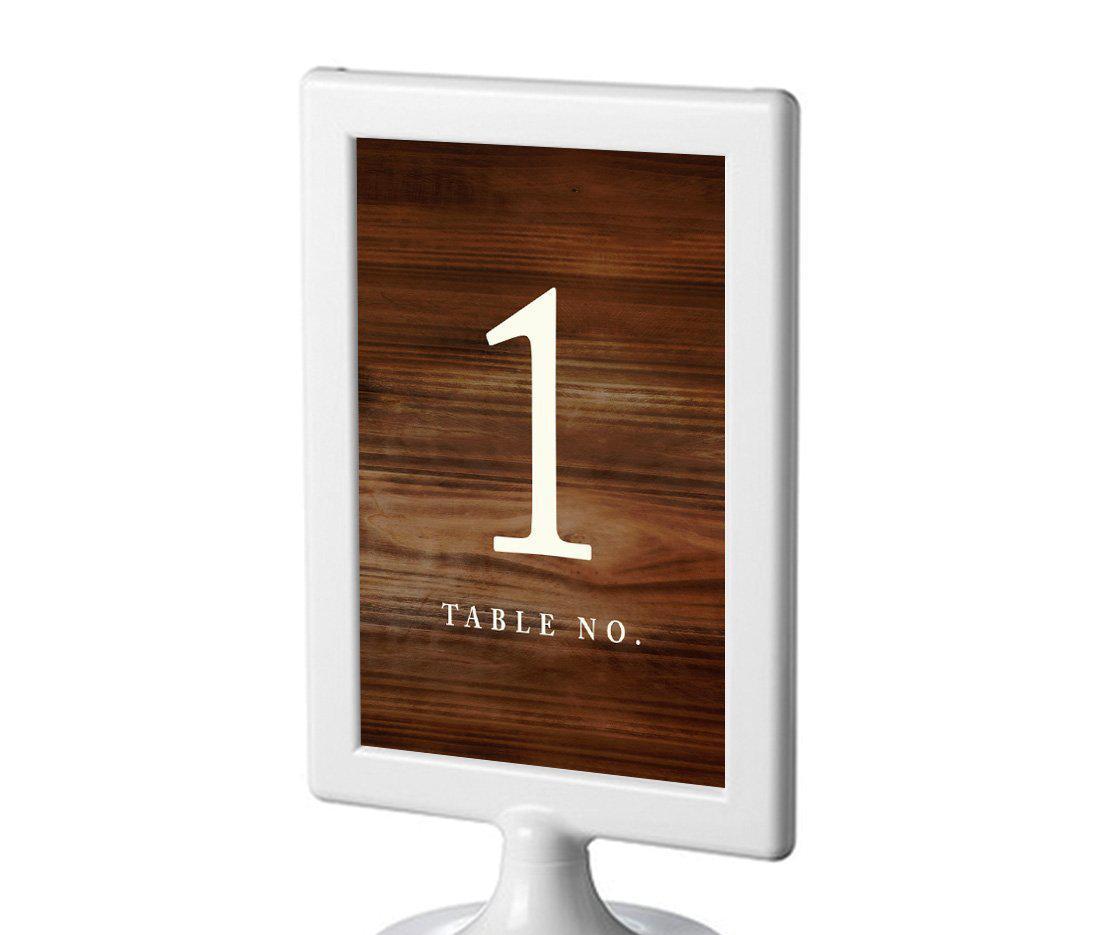 Rustic Wood Framed Double-Sided DIY Table Numbers-Set of 8-Andaz Press-1-8-