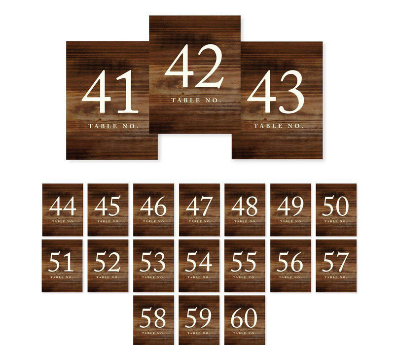 Rustic Wood Table Numbers-Set of 20-Andaz Press-41-60-