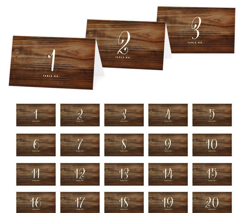 Rustic Wood Table Tent Place Cards-Set of 20-Andaz Press-1-20-
