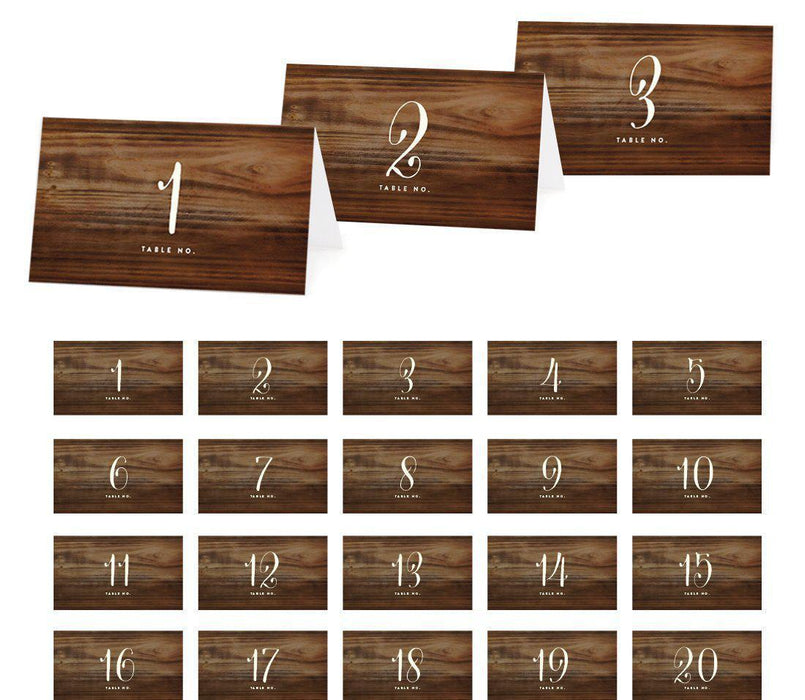 Rustic Wood Table Tent Place Cards-Set of 20-Andaz Press-Blank-