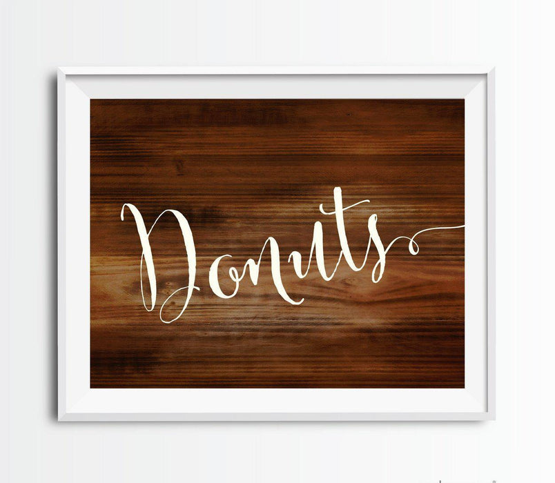 Rustic Wood Wedding Favor Party Signs-Set of 1-Andaz Press-Donuts-