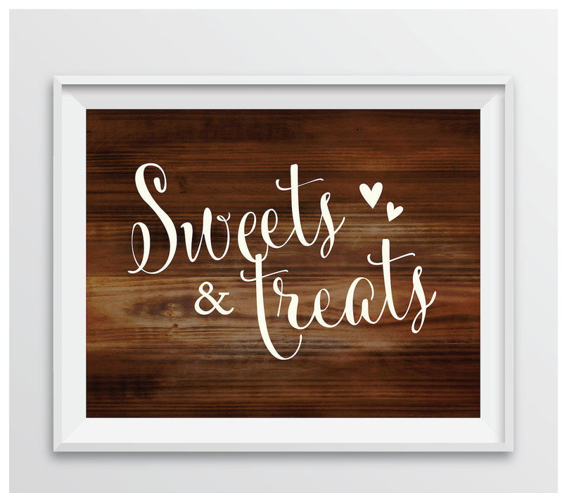 Rustic Wood Wedding Favor Party Signs-Set of 1-Andaz Press-Sweets & Treats-