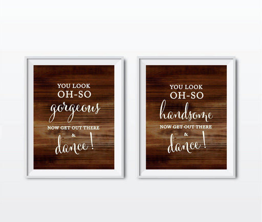 Rustic Wood Wedding Party Signs, 2-Pack-Set of 2-Andaz Press-Ladies, Gents-