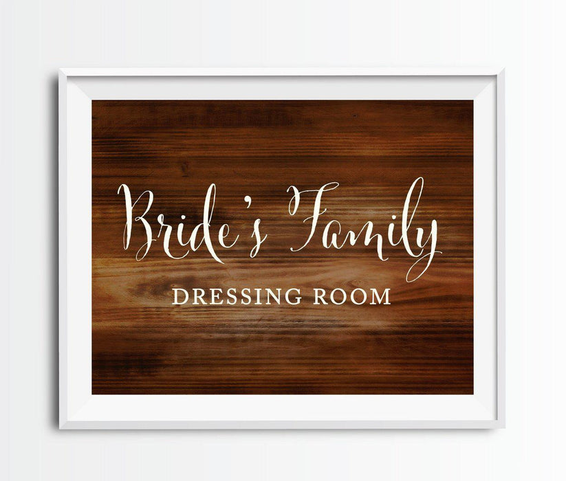 Rustic Wood Wedding Party Signs, 2-Pack-Set of 2-Andaz Press-Family Dressing Rooms-