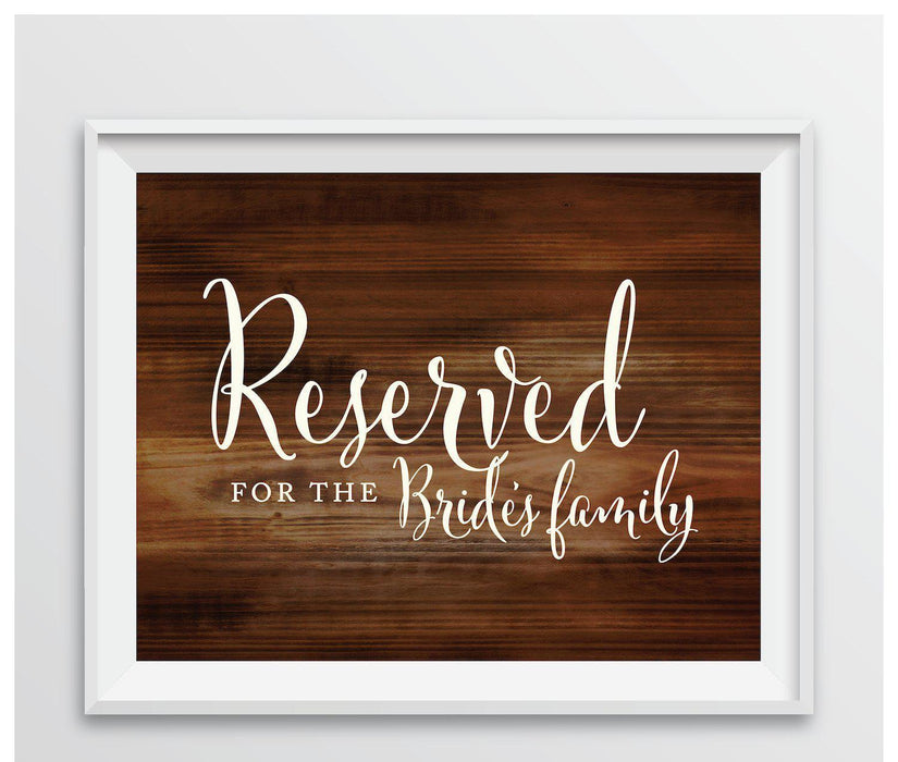 Rustic Wood Wedding Party Signs-Set of 1-Andaz Press-Mr. & Mrs.-