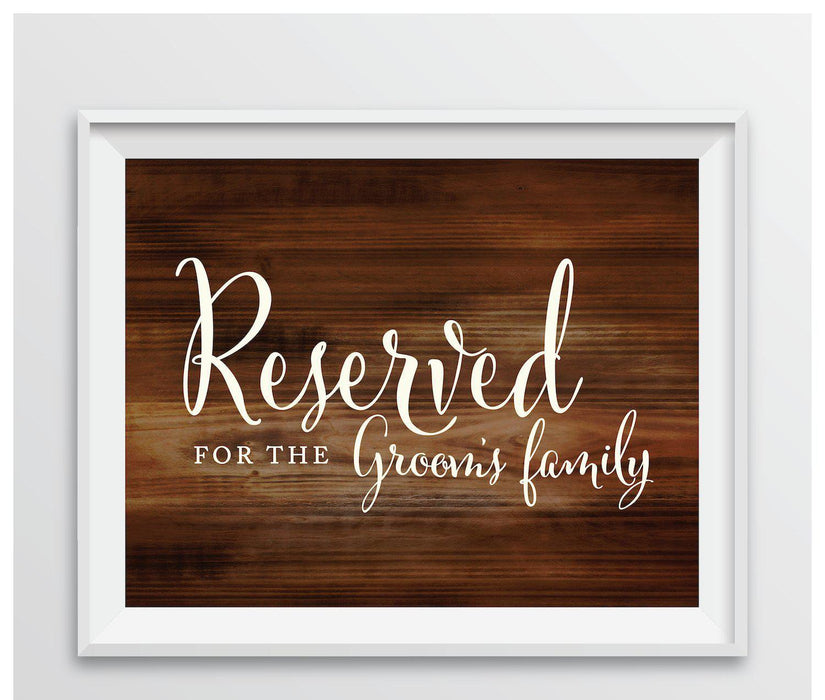 Rustic Wood Wedding Party Signs-Set of 1-Andaz Press-Mr. & Mrs.-